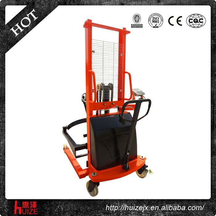 半電動(dòng)稱重油桶車（夾鐵桶，手搖翻轉(zhuǎn)倒料）